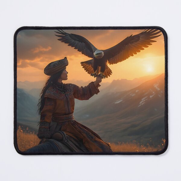 Item preview, Eagle Huntress — Epic Nomadic Art of the Sunset designed and sold by Schoenenwald - Illustrations Uniques et Originales.