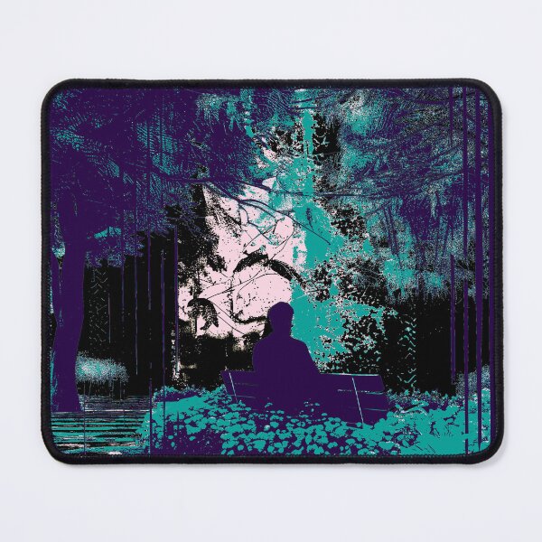 Item preview, Mystical Purple Garden Solitude / Abstract Teal Forest Night / Serene Silhouette in Neon Park designed and sold by Kantawich.
