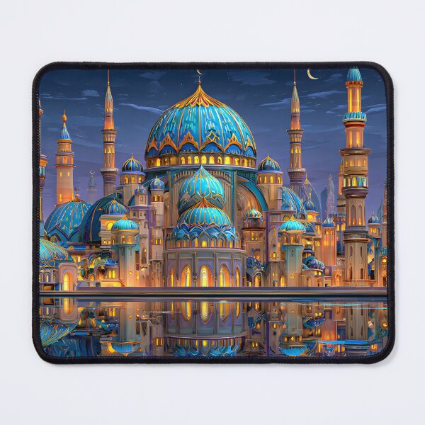 Item preview, Vibrant Fantasy City with Majestic Domes at Dusk designed and sold by Artessie.