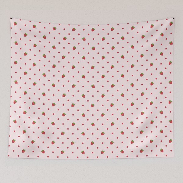 Item preview, Strawberry Tiny Dots Pattern | Cute Minimal Kawaii Fruit | Soft Cottagecore Micro Pattern designed and sold by binaiestudio.