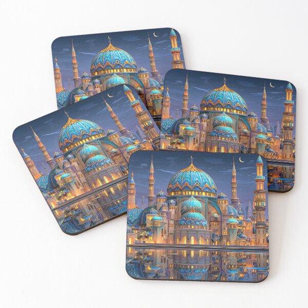Item preview, Vibrant Fantasy City with Majestic Domes at Dusk designed and sold by Artessie.