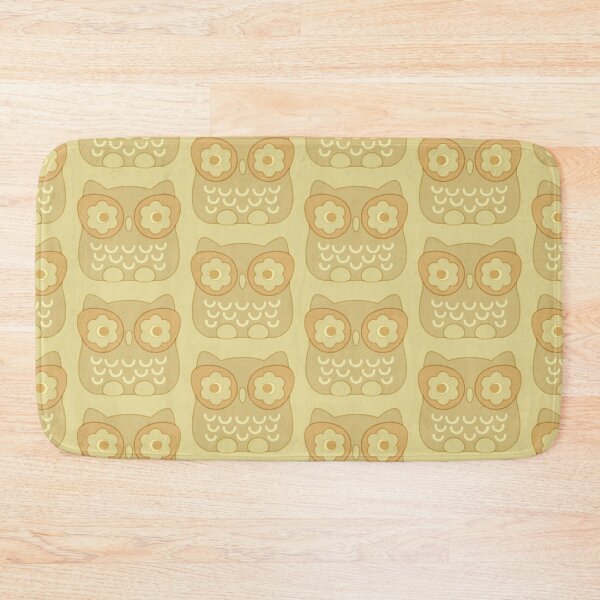 Item preview, 70s Geometric Floral Owls - e6d995 designed and sold by knitetgantt.