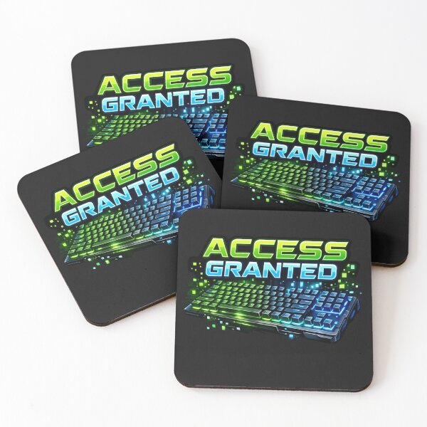 Item preview, ACCESS GRANTED Neon Cyberpunk Keyboard Art designed and sold by Art Shadow.