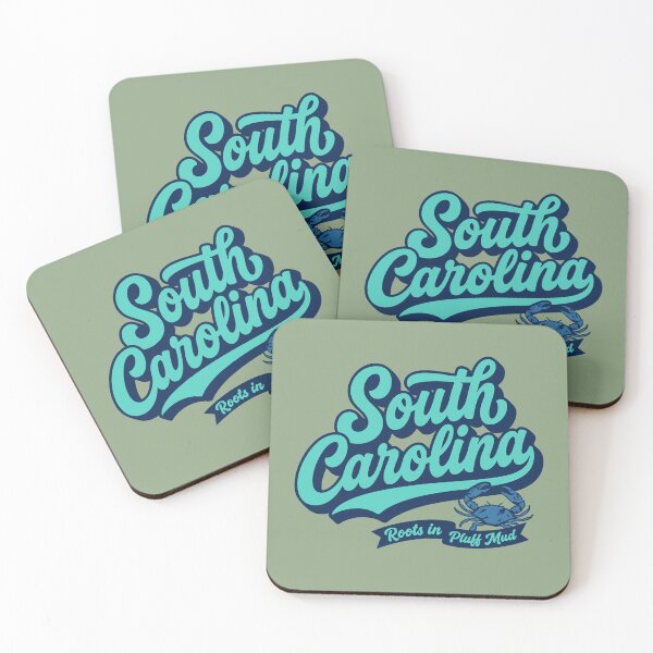 Item preview, South Carolina Roots in Pluff Mud Retro Blue Crab Lowcountry Lettering designed and sold by Cozy-Old-Pub.