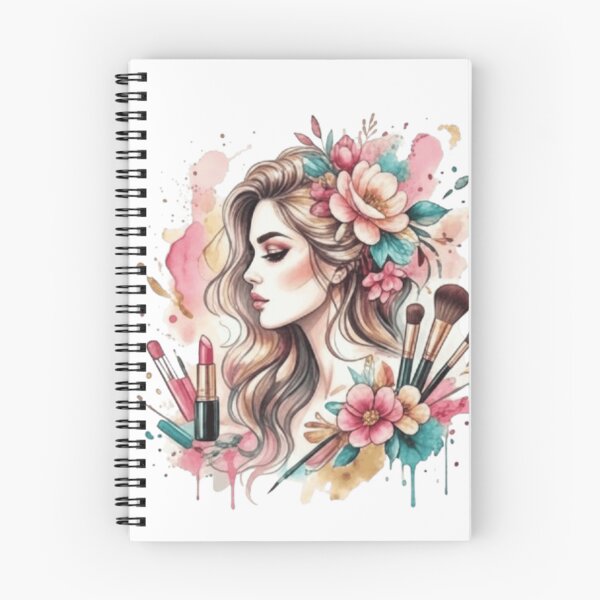 Item preview, Elegant Makeup Artist Watercolor Portrait - Beauty & Flowers designed and sold by ARYAM..