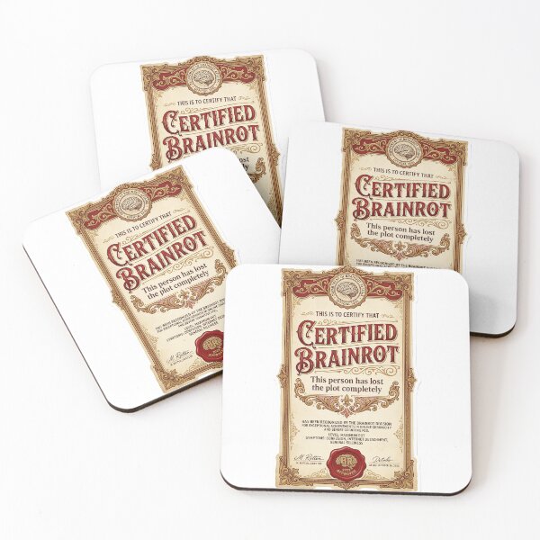 Item preview, Certified Brainrot Sticker | Funny Sarcastic  Vintage Certificate Internet Humor Gen Z Sticker designed and sold by ChaosAndChill.