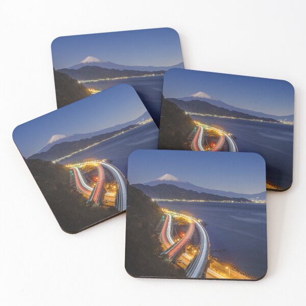 Item preview, Mount Fuji at Blue Hour with Light Trails from Satta-Toge Pass, Shizuoka, Japan designed and sold by Pix4Japan.