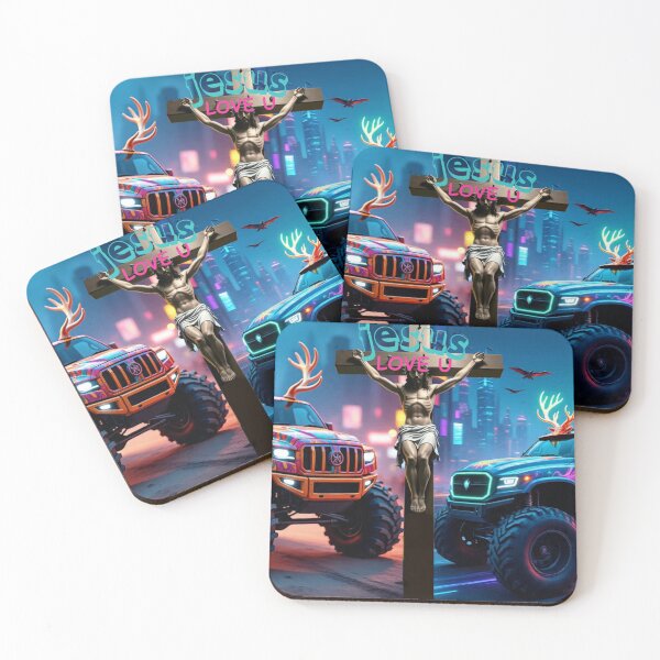 Item preview,  Neon Cyber Christmas Monster Trucks & Faith Graphic designed and sold by TOCOCLAWS.