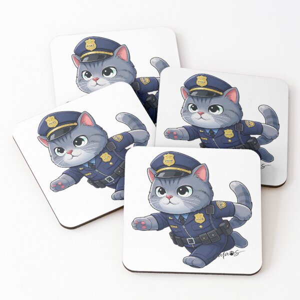 Item preview, Pawlice Officer on the Run designed and sold by CataosMeow.