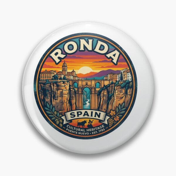 Item preview, Ronda Spain Canyon Bridge Skyline Vintage Travel designed and sold by Imaginarium of Chaos falcon88 .