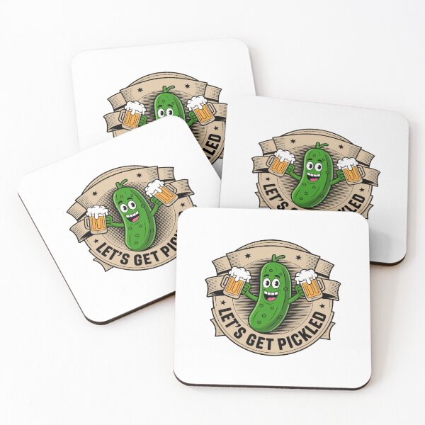 Item preview, Vintage Badge Green Pickle Hoisting Beer Mugs designed and sold by Bloomkept.