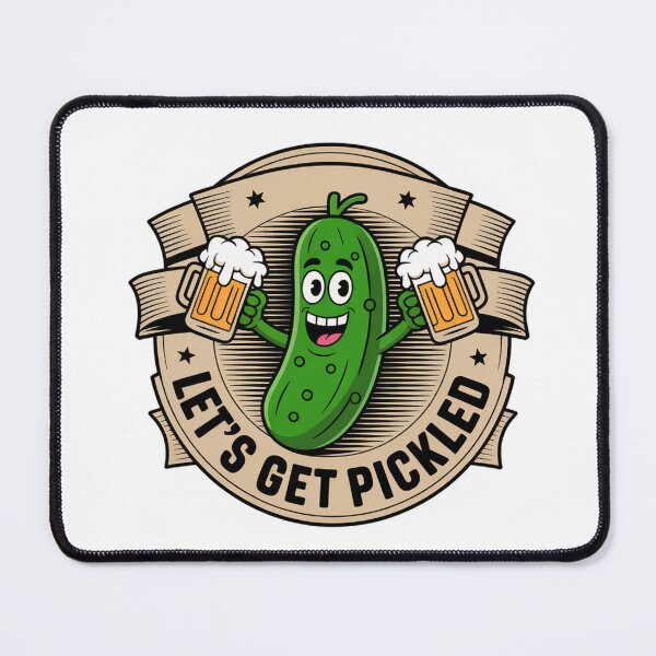 Item preview, Vintage Badge Green Pickle Hoisting Beer Mugs designed and sold by Bloomkept.