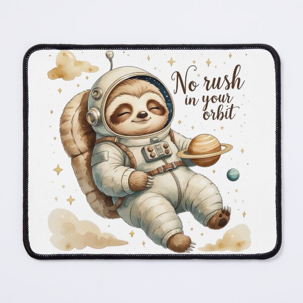 Item preview, No Rush In Your Orbit Cute Vintage Sloth Space Astronaut designed and sold by AQUILAKREO.