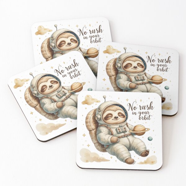 Item preview, No Rush In Your Orbit Cute Vintage Sloth Space Astronaut designed and sold by AQUILAKREO.