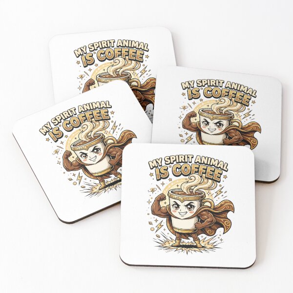 Item preview, MY SPIRIT ANIMAL IS COFFEE Coffee Addict · Bold Cartoon designed and sold by LuxePrint Society.