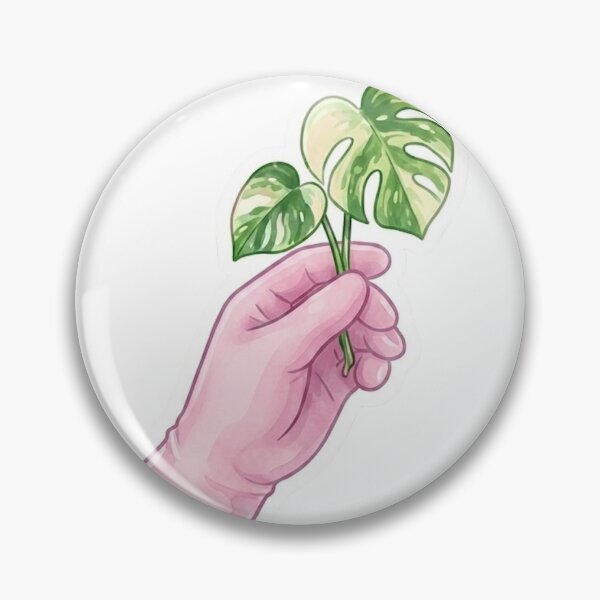 Item preview, Aesthetic Hand Holding Monstera Leaf Neon Botanical Art designed and sold by SanclairGoods.