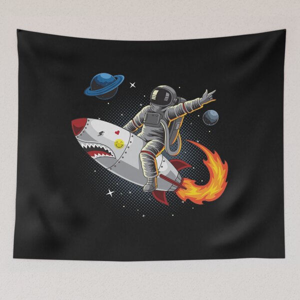 Item preview, Astronaut Riding Rocket Space Explorer Galaxy Adventure designed and sold by GrumpySableye.
