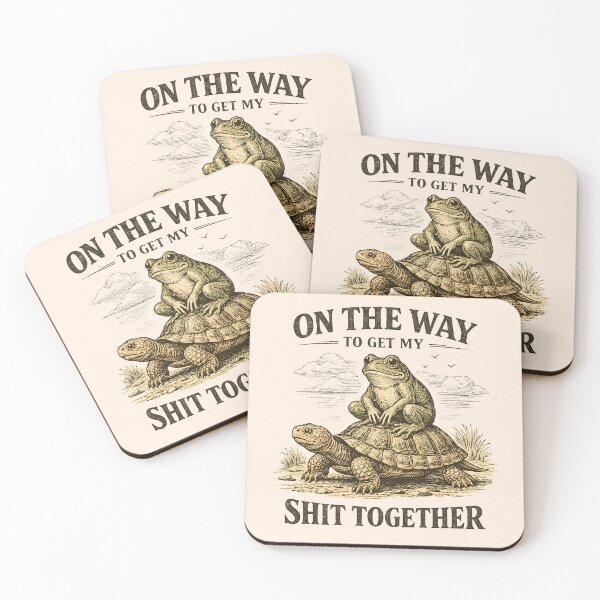 Item preview, On The Way To Get My Shit Together Funny Frog Turtle Vintage designed and sold by ILYASSE1.