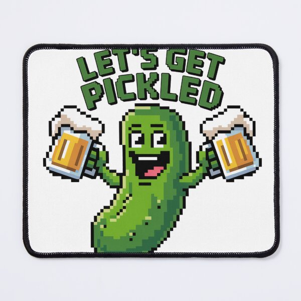 Item preview, Pixel Art Pickle Hoisting Frothy Beer Mugs designed and sold by Bloomkept.