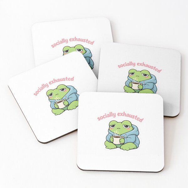 Item preview, Socially exhausted frog wearing a hoodie designed and sold by Jenna-Mko.