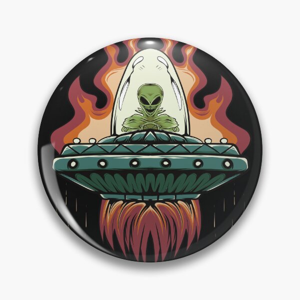 Item preview, Alien UFO Flying Saucer Space Sci Fi Fan designed and sold by GrumpySableye.