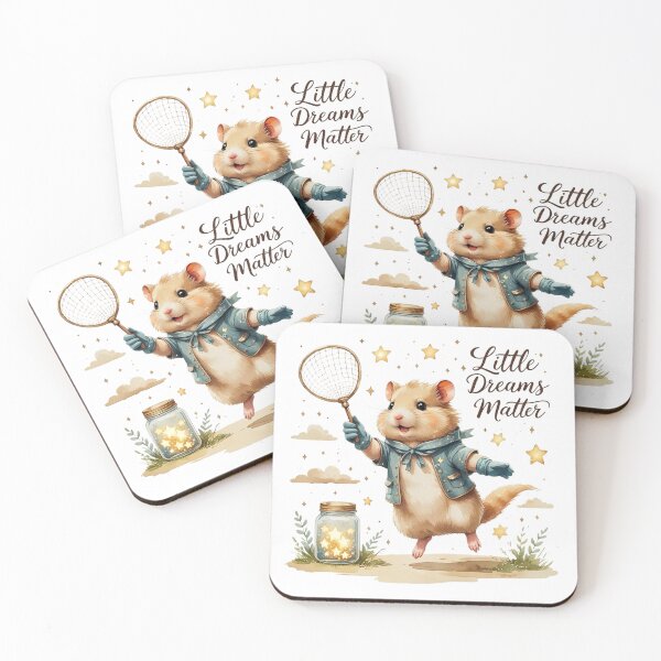 Item preview, Little Dreams Matter Cute Vintage Hamster Space Stars designed and sold by AQUILAKREO.