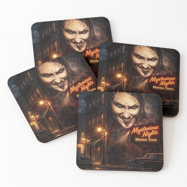 Item preview, Mysterious Nights in Moreno Town - Noir Thriller Mural Art designed and sold by leonardopintos.