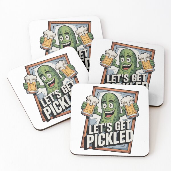 Item preview, Cubist Green Pickle Hoisting Frothy Beer Mugs designed and sold by Bloomkept.