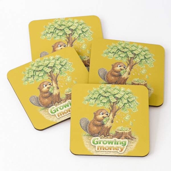 Item preview, Money Tree Beaver Sticker – Funny Growing Cash Animal Art designed and sold by Felixuss.