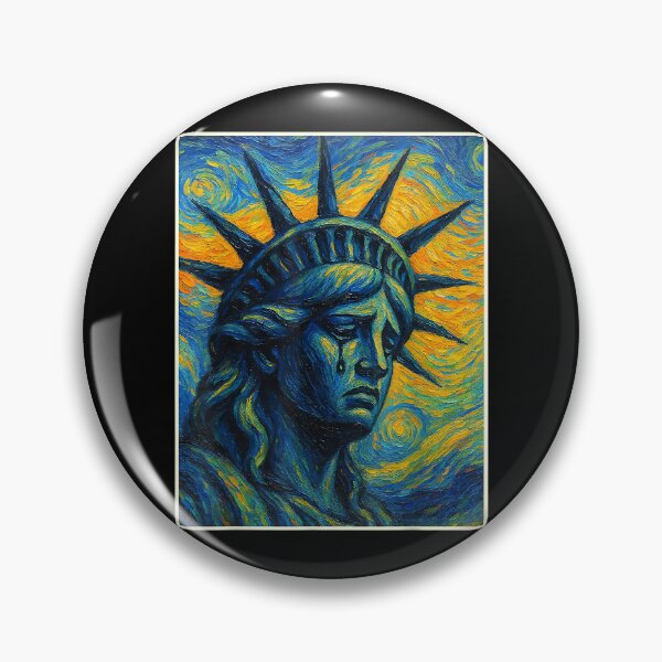 Item preview, Statue of Liberty Cries Van Gogh Starry Night US Freedom Cry designed and sold by JosephCTesterma.