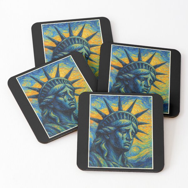 Item preview, Statue of Liberty Cries Van Gogh Starry Night US Freedom Cry designed and sold by JosephCTesterma.