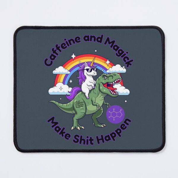 Item preview, Caffeine and Magick, Make Shit Happen Unicorn, rainbows and T-Rex designed and sold by Nightshade Pixie Creations.