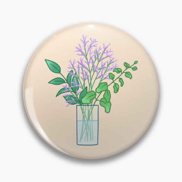 Item preview, Purple Flowers and Green Leaves in a Glass Vase designed and sold by ubborn.