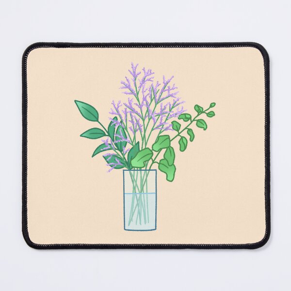 Item preview, Purple Flowers and Green Leaves in a Glass Vase designed and sold by ubborn.
