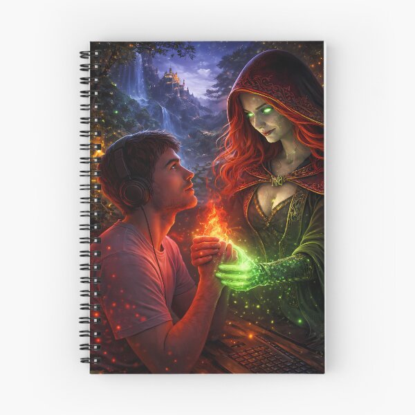 Item preview, Gamer Meets Fantasy Character Magic Scene Art designed and sold by KnitOfShadoF.