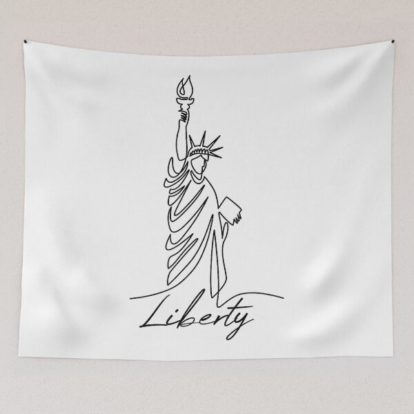 Item preview, Statue of Liberty Hand Drawn One Line New Art Drawing York designed and sold by JosephCTesterma.