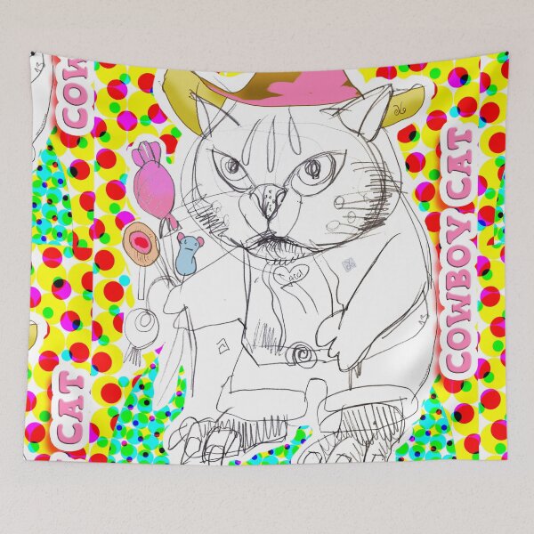 Item preview, Cowboy Cat with Sweets (Drawing by ACCI)  designed and sold by VanyssaGraphics.