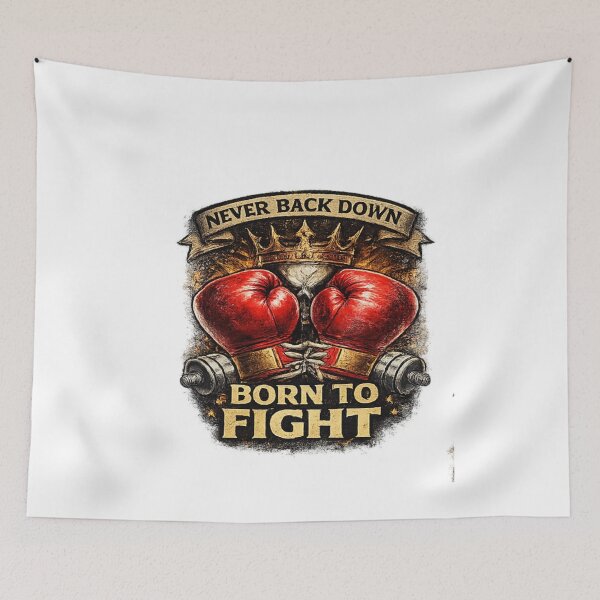 Item preview, Born To Fight Boxing Gloves Gym Motivation Sticker designed and sold by Artbysarmina.