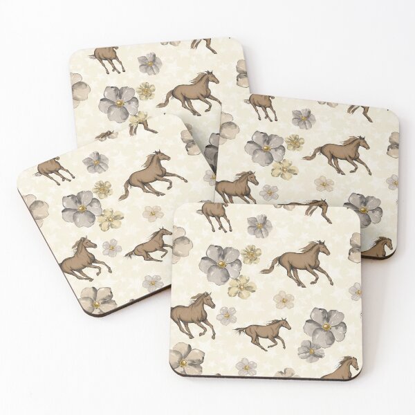Item preview, Vintage Running Horses and Floral Cowgirl Pattern designed and sold by cirgitstudio.