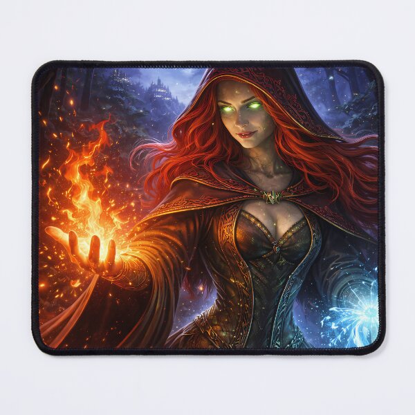 Item preview, Fire and Water Mage Fantasy Magic Art designed and sold by KnitOfShadoF.