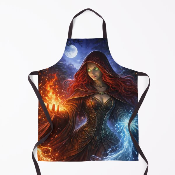Item preview, Fire and Water Mage Fantasy Magic Art designed and sold by KnitOfShadoF.
