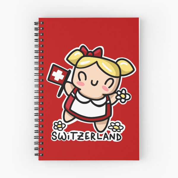 Item preview, Heidi Swiss kawaii girl Switzerland flag - stickers and clothing designed and sold by sianelliot.
