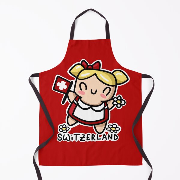 Item preview, Heidi Swiss kawaii girl Switzerland flag - stickers and clothing designed and sold by sianelliot.