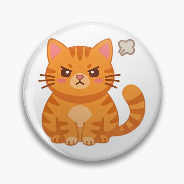 Artikelvorschau, Ausdruckbarer Aufkleber mit wütender Cartoon-Katze entworfen und verkauft von maweehehe.