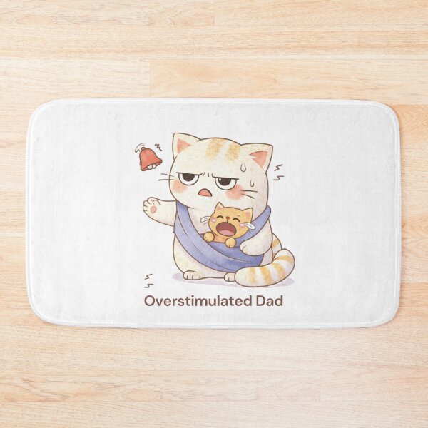 Item preview, Overstimulated Dad Cat | Cute Kawaii Aesthetic | Funny Fatherhood Stress Design designed and sold by The Mood Index.