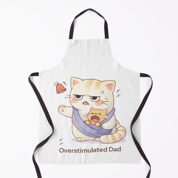 Item preview, Overstimulated Dad Cat | Cute Kawaii Aesthetic | Funny Fatherhood Stress Design designed and sold by The Mood Index.