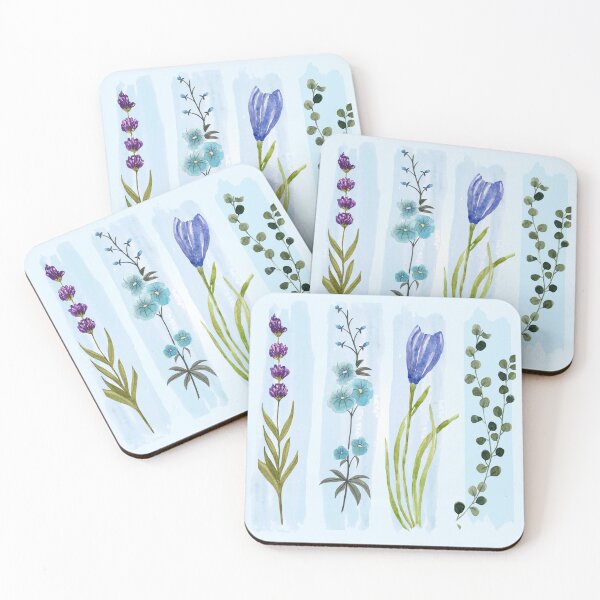 Item preview, Soft Glow Wildflower Panels Vertical Art - Botanical Watercolor Design designed and sold by PriyaMagic.