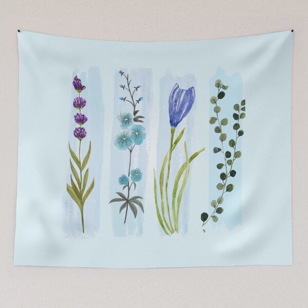 Item preview, Soft Glow Wildflower Panels Vertical Art - Botanical Watercolor Design designed and sold by PriyaMagic.