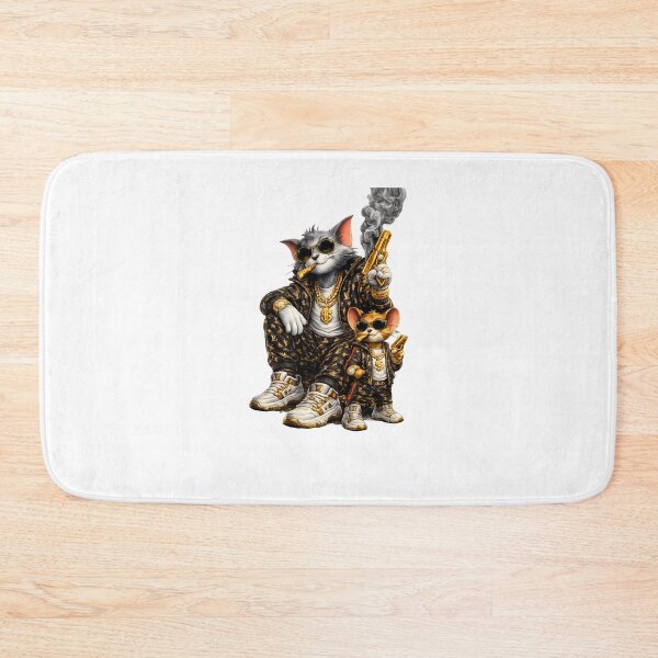 Item preview, Luxury Gangster Cat Family Graphic | Gold Streetwear Cat Cartoon Design designed and sold by VKKMANAGE.