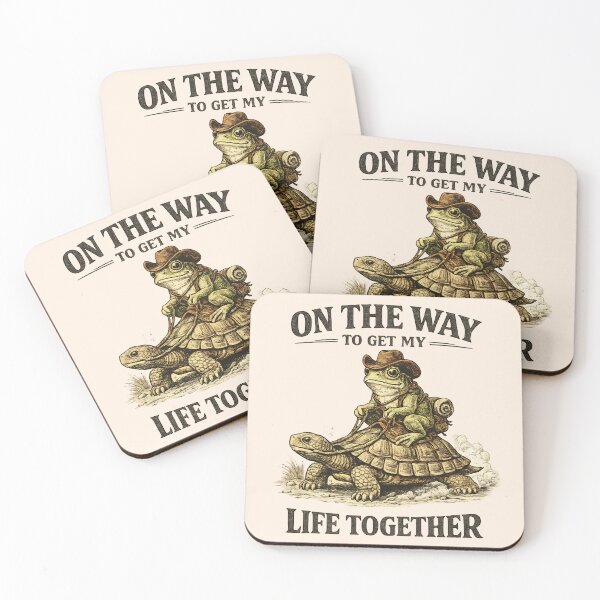 Item preview, On The Way To Get My Life Together Funny Frog Turtle Vintage designed and sold by ILYASSE1.
